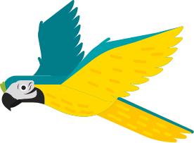 a-colorful-cartoon-parrot-soaring-through-the-sky-wings-spread-wide-showcasing-vibrant-feathers-against-a-blue-backdrop-prescott-zoo