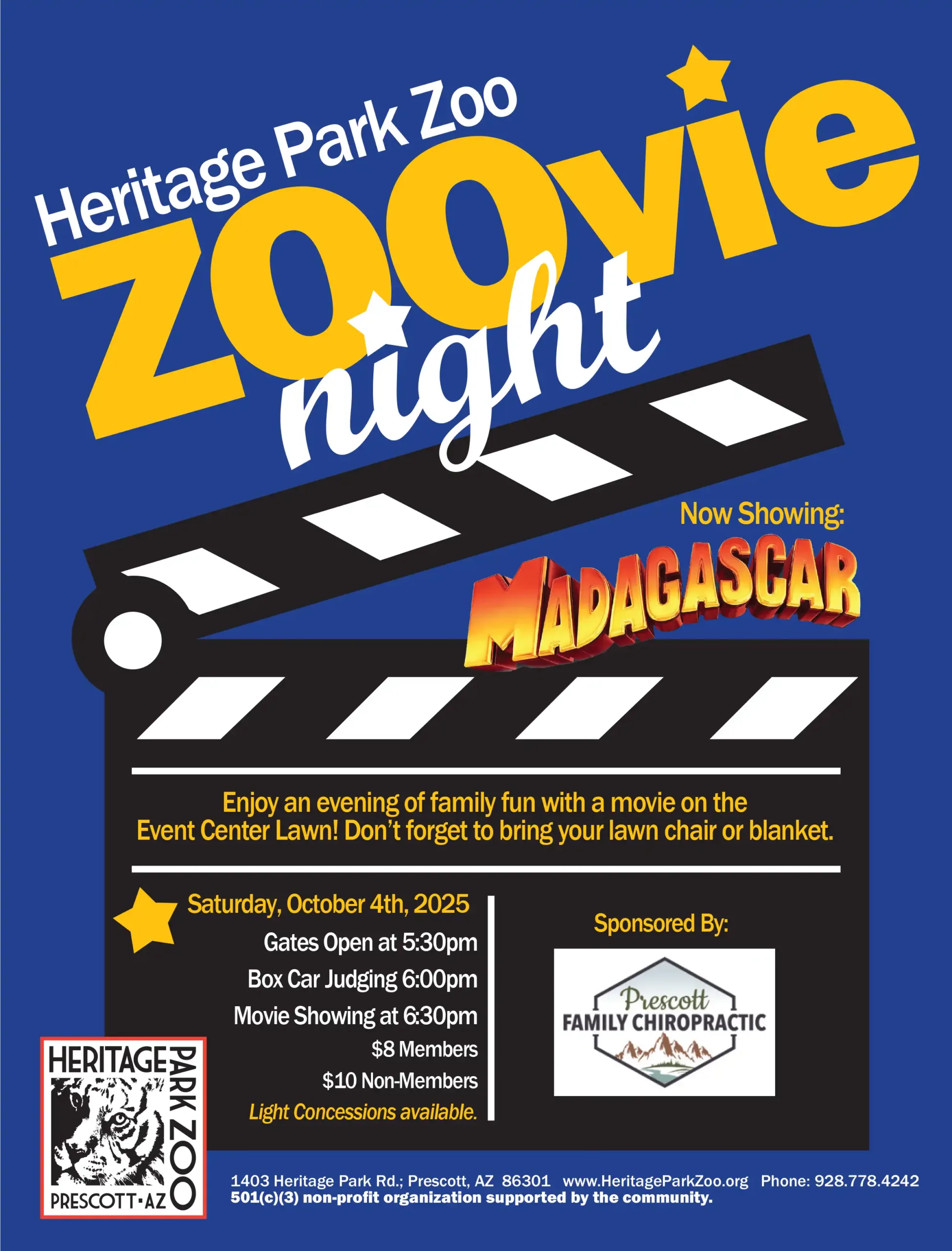 Heritage Park Zoo Prescott Zoovie Night